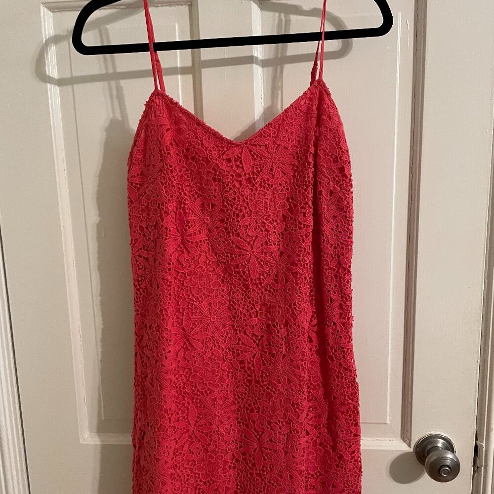 JCrew Pink mini lace dress size 2